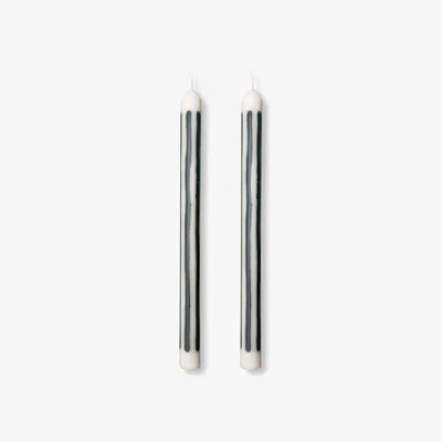 Wolf & Badger Green / White Babington - Dinner Taper Candle Pair | Pygmalion London