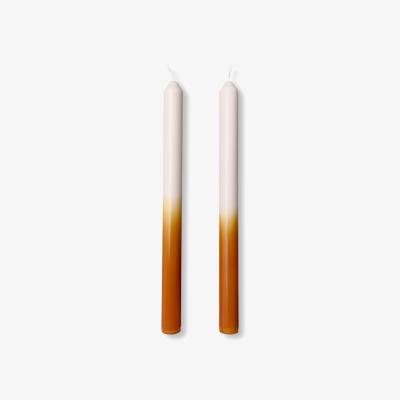Wolf & Badger Yellow / Orange / White Marrakech - Dinner Taper Candle Pair | Pygmalion London