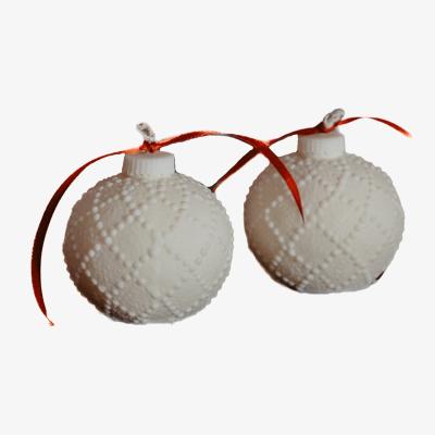 Wolf & Badger White Pearled Christmas Ball Candles Set | Studio Üm