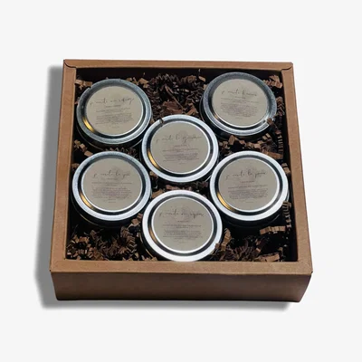 Wolf & Badger White Je Mérite, I Deserve Weekly Affirmation Journal And 6 Pc Candle Gift Set | One Size | Je Mérite (I Deserve)