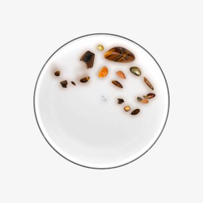 Wolf & Badger Yellow / Orange Chakra Three Soy Candle With Tiger Eye Gemstones | Adoratherapy
