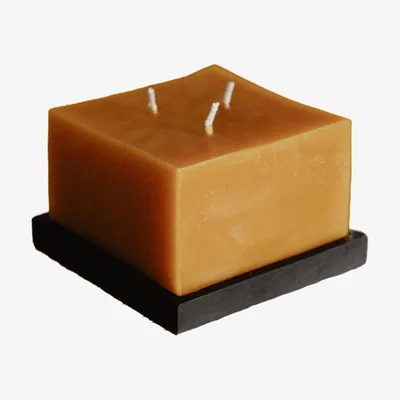 Wolf & Badger Yellow / Orange Japandi Cube Candle Set | Studio Üm