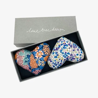 Wolf & Badger Home Sweet Home - Box Of Two Lavender Hearts Made With Liberty Lime Tree Design