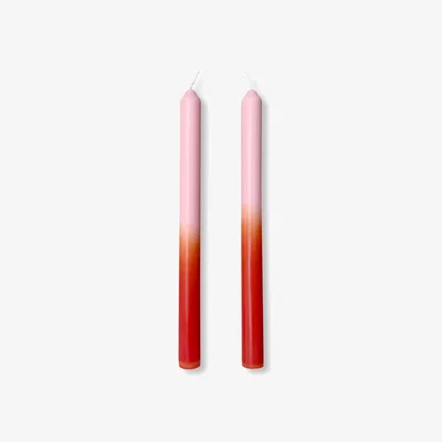 Wolf & Badger Pink / Purple / Red Radish - Dinner Taper Candle Pair | Pygmalion London