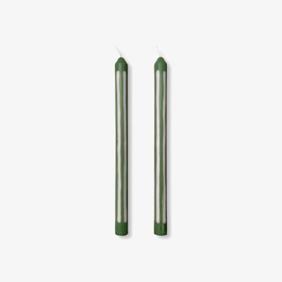 Wolf & Badger Green / White Wimbledon Dinner Candles | Pygmalion London