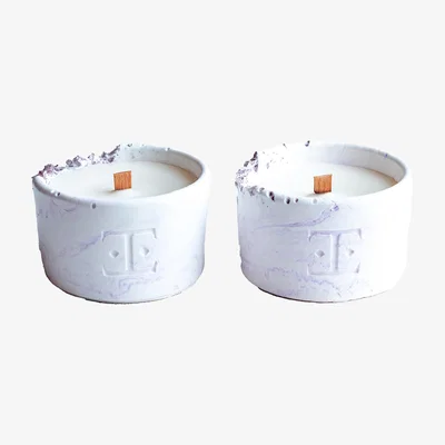Wolf & Badger Pink / Purple Lavender Midi Candle Set | Esti Living