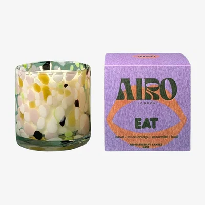 Wolf & Badger Eat Candle & Glass - White | Large | Airo Aromatherapy