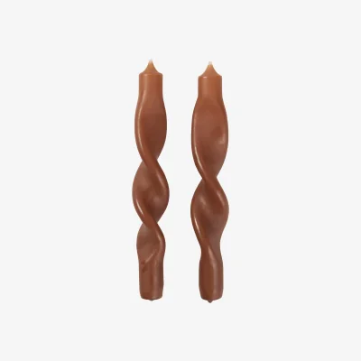 Westwing Handcrafted Dinner Candles Twist, Set of 2