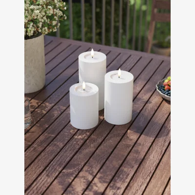 Westwing Handmade LED Candles Real Flame with Remote Control, Set of 5