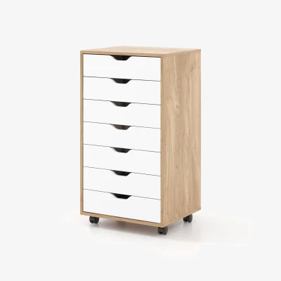 The Range 7 Drawer Mobile Lateral Filing Cabinet - Brown