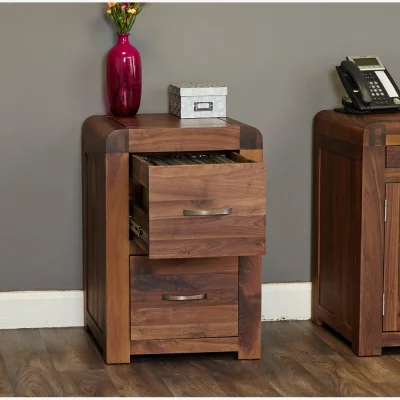 Teddy Beau Baumhaus Shiro Walnut Two Drawer Filing Cabinet