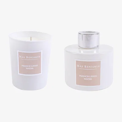 Amara Max Benjamin - The Home Edit Candle & Diffuser Set - French Linen Water