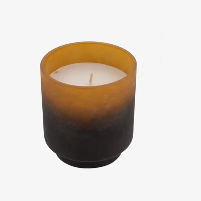 Amara Global Explorer - Footed Buried Glass Coloured Candle - Mustard