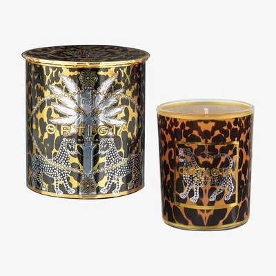 Amara Ortigia - Ambra Nera Decorated Candle - Amber