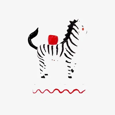 Amara Zebra Striped Candlestick Holder