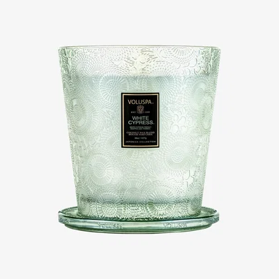Amara Voluspa - Japonica 3 Wick Candle with Lid/Tray - White Cypress