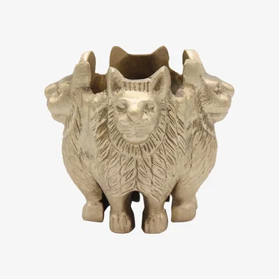 Amara Doing Goods - Senna Lion Tealight Holder - Gold Matt