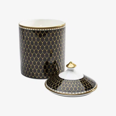 Amara Halcyon Days - Gordon Castle Antler Trellis Lidded Candle - Black