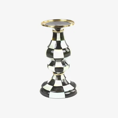 Amara MacKenzie-Childs - Courtly Check Enamel Pillar Candlestick - Medium