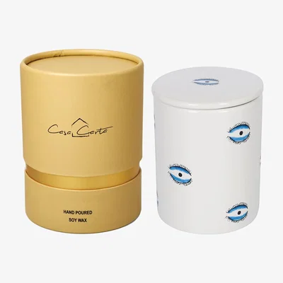 Amara CasaCarta - Evil Eye Porcelain Candle - White Musk - Small