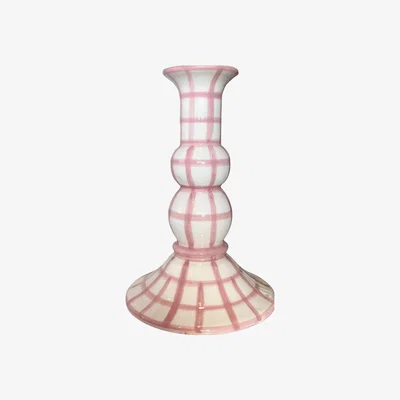 Amara Vaisselle - Lumiere Candle Holder - Pink Gingham