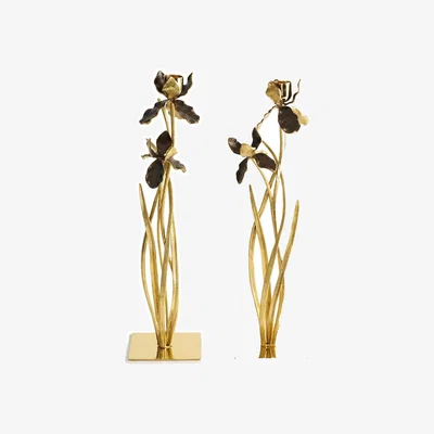 Amara Aram Black Iris Candleholder - Set Of 2