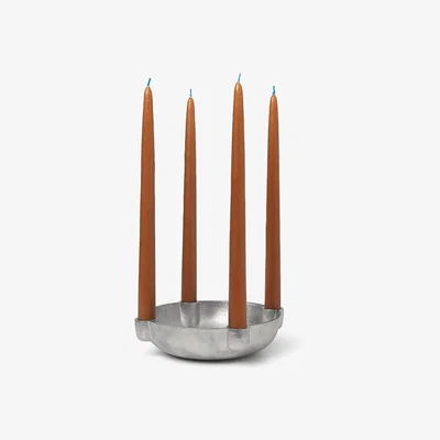 Amara ferm LIVING - Aluminium Bowl Candleholder - Silver