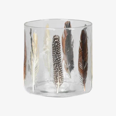 Barker and Stonehouse Feather Candle Holder, Glass