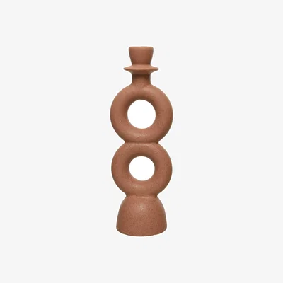 Barker and Stonehouse Blush Circular Candlestick, Pink | Barker & Stonehouse