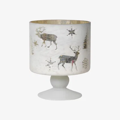 Barker and Stonehouse White Frosted Candle Holder