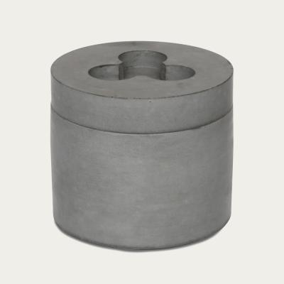 Bombinate.com Lime Basil & Mandarin Grey Pot and 3-wick Candle Set