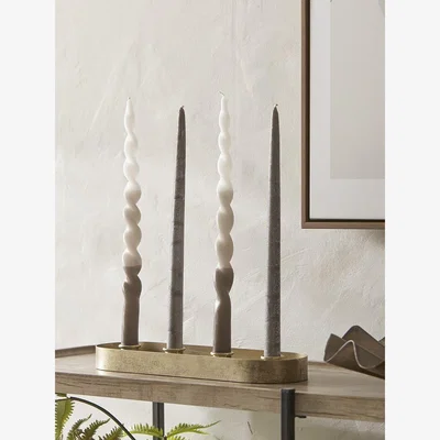 Cox and Cox Four Grey Ombre Candless