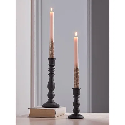 Cox and Cox NEW Two Blush Glittered Dinner Candles