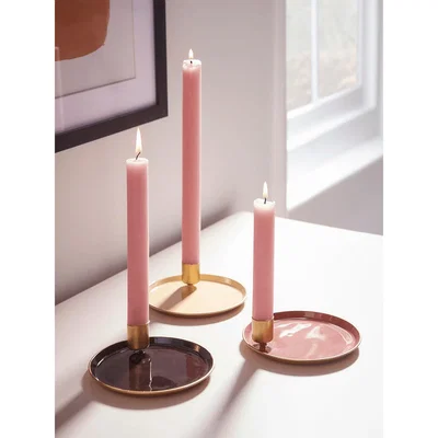 Cox and Cox NEW Three Round Enamel Candle Holders
