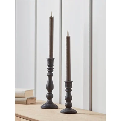 Cox and Cox NEW Two LED Dinner Candles - Soft Grey