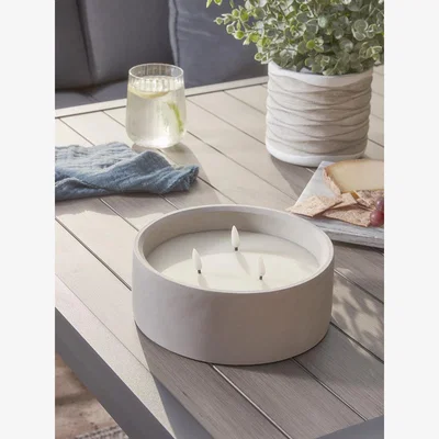 Cox and Cox LED Concrete Candle - Large