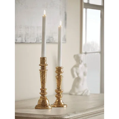 Cox and Cox NEW Gold Dinner Candle Holder - Small