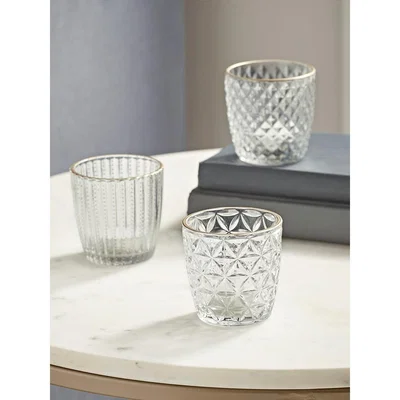 Cox and Cox NEW Three Gold Rim Tealight Holders