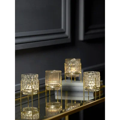 Cox and Cox Four Textured Standing Tealight Holders