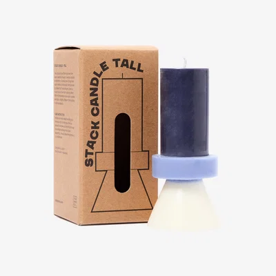 The Conran Shop Exclusive Tall Stack Candle in Blue By Yod and Co