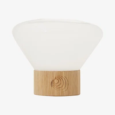The Conran Shop Muffin Candle Holder in Opaline & Oak