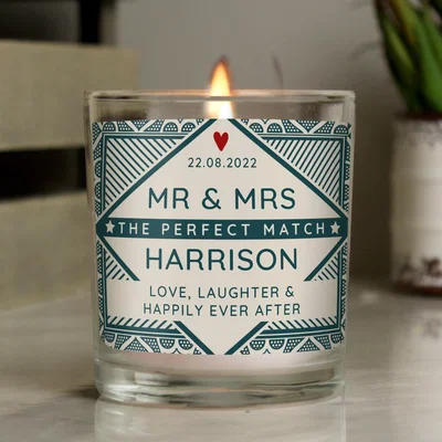 Dunelm Personalised The Perfect Match Scented Jar Candle Green