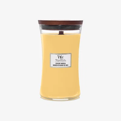 Dunelm Woodwick Seaside Mimosa Large Hourglass Candle Peach