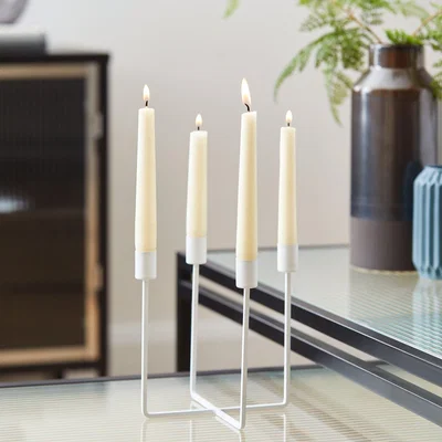 Dunelm White Metal Candle Holder White