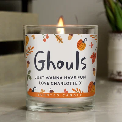 Dunelm Personalised Pumpkin Scented Jar Candle Orange
