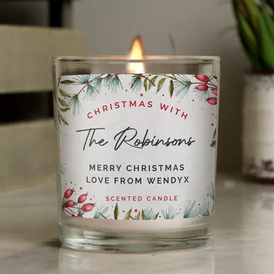 Dunelm Personalised Christmas With Scented Jar Candle Clear