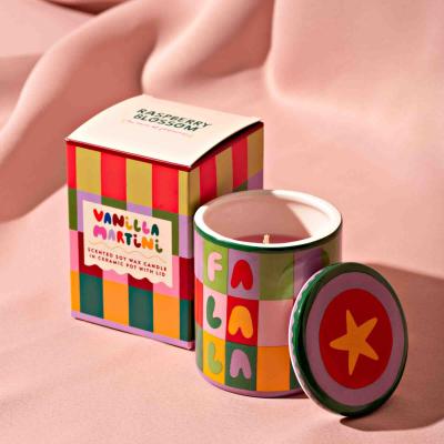 Dunelm Raspberry Blossom 'Fa La La' Vanilla Martini Lidded Candle MultiColoured