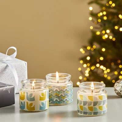 Dunelm Set of 3 Elements Clean Linen Candles White