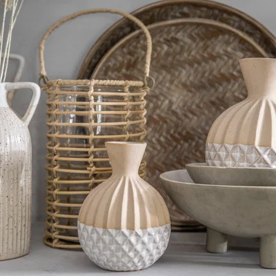 Dunelm Lewson Lantern Natural Brown/White