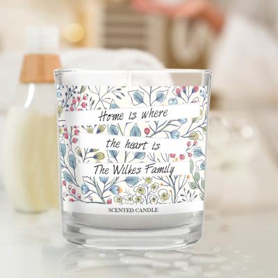 Dunelm Personalised Floral Watercolour Design Scented Jar Candle MultiColoured